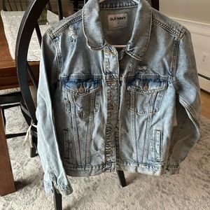Old Navy Distressed Denim Jacket medium